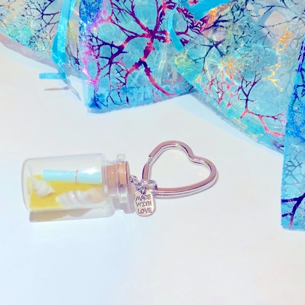 Message in a Bottle Charm Heart Keychain’s